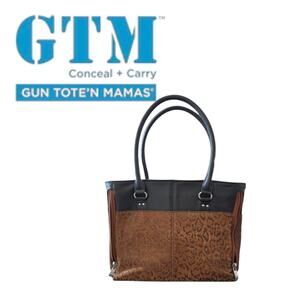GTM-63 Traditional Open Top Tote Debossed Suede Leather Gun Tote'n Mamas